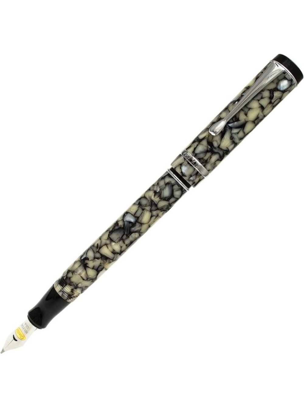 Elegant Cracked Ice Fountain Pen - Medium Nib, Timeless Design, Premium Quality
